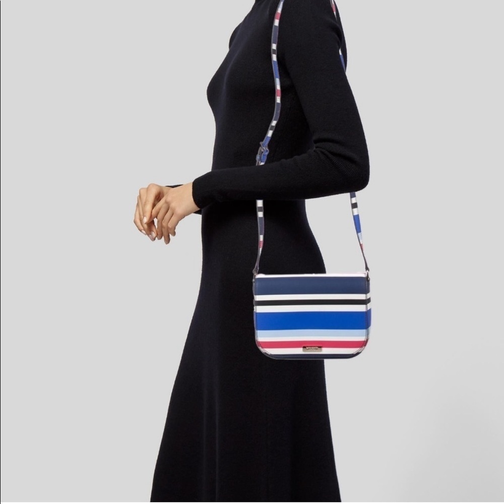 Like new! Kate Spade Laurel Way Striped Leather Crossbody Bag